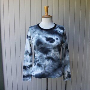 Justify Tie Dye Thermal Top Long Sleeve Lace Collar Juniors L